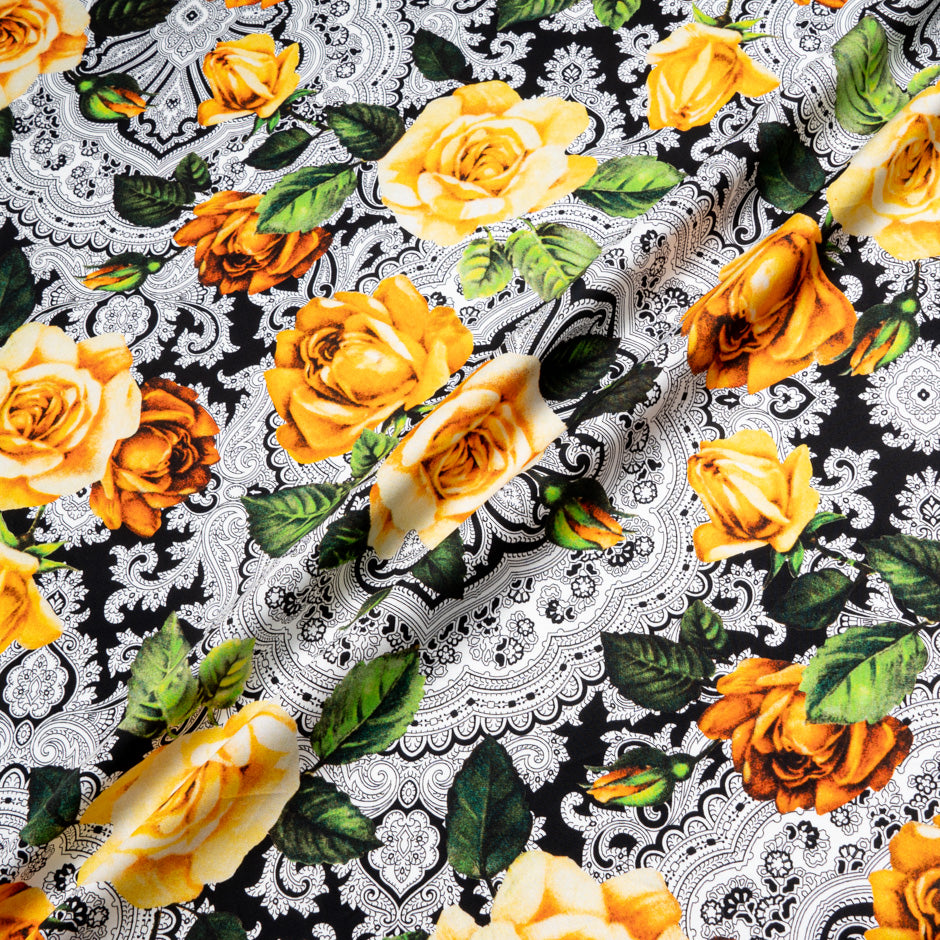 Yellow Rose Printed Superfine Cotton