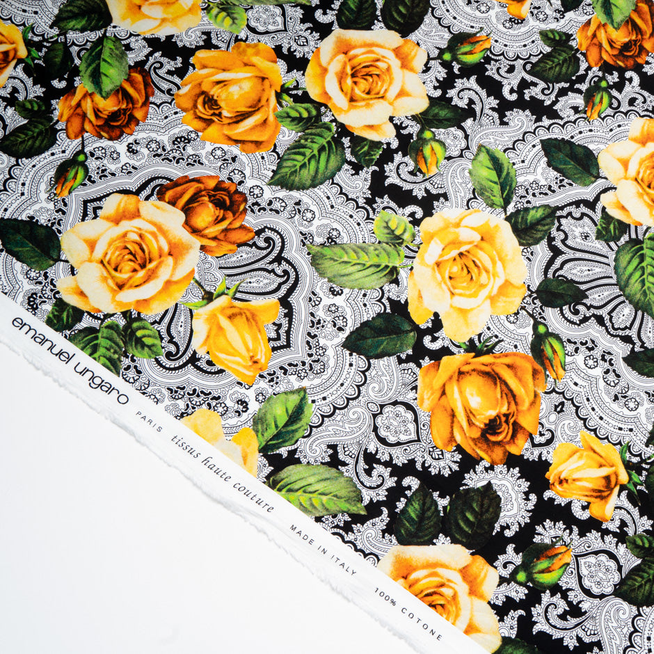 Yellow Rose Printed Superfine Cotton