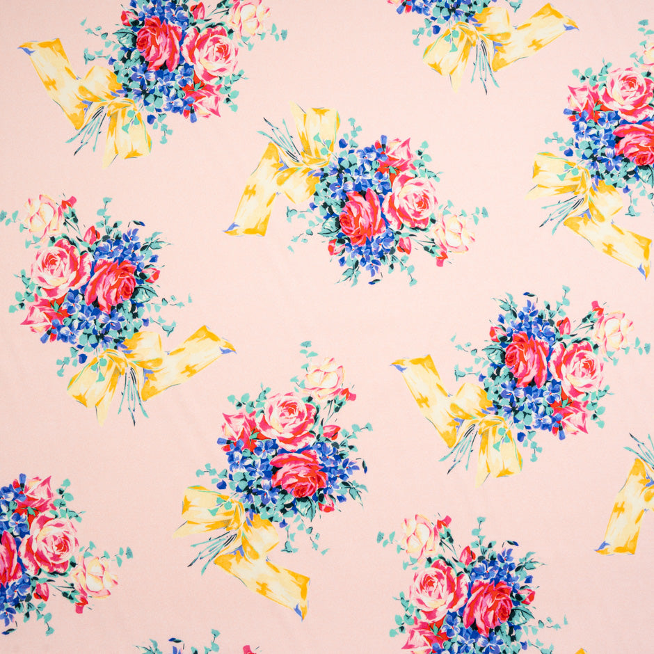 Floral Bouquet Printed Baby Pink Superfine Cotton