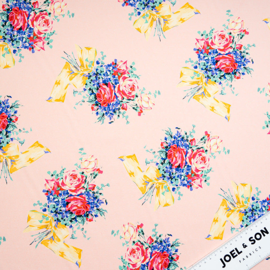 Floral Bouquet Printed Baby Pink Superfine Cotton