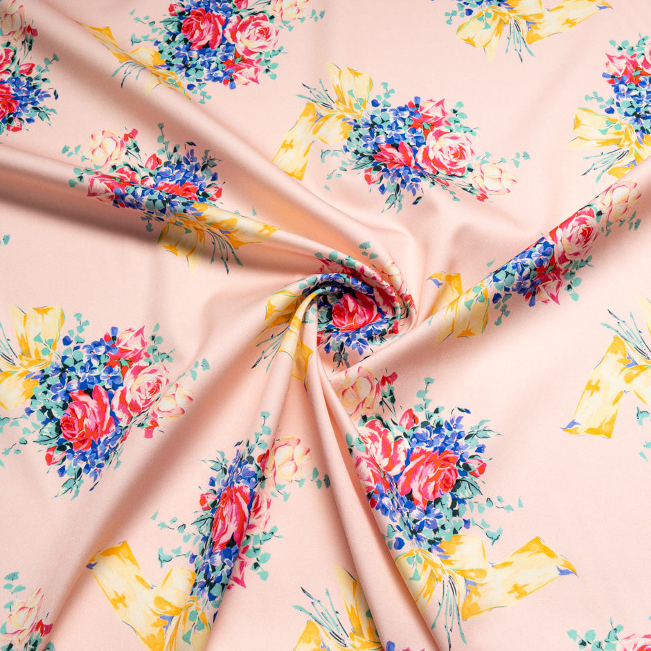 Floral Bouquet Printed Baby Pink Superfine Cotton