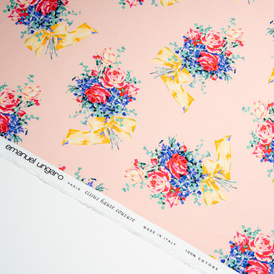 Floral Bouquet Printed Baby Pink Superfine Cotton