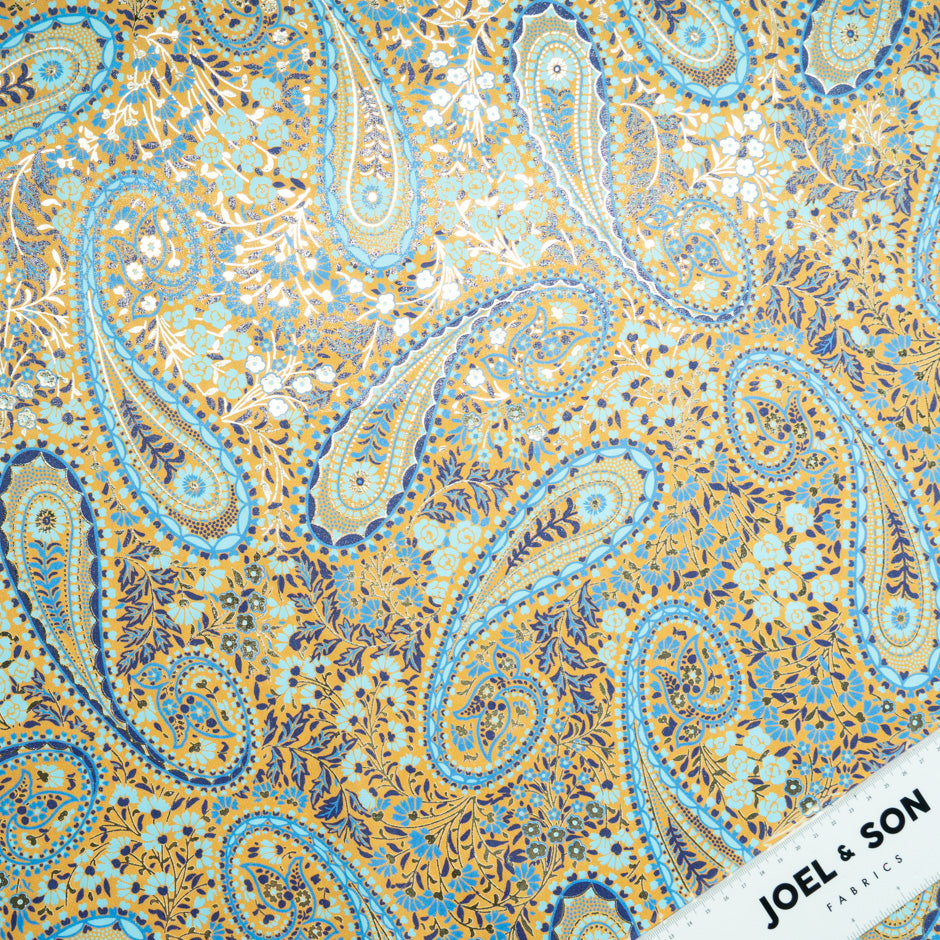 Blue Floral & Paisley Vision Printed Luxury Cotton