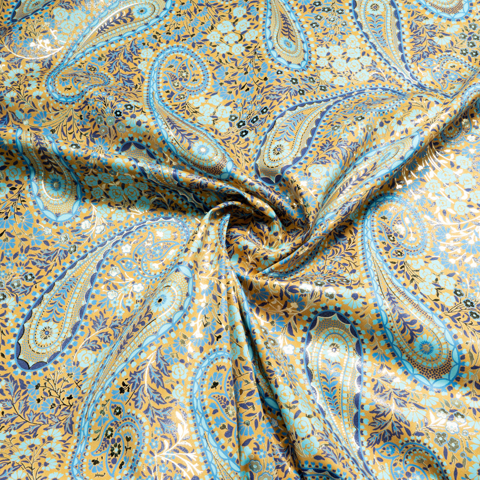 Blue Floral & Paisley Vision Printed Luxury Cotton