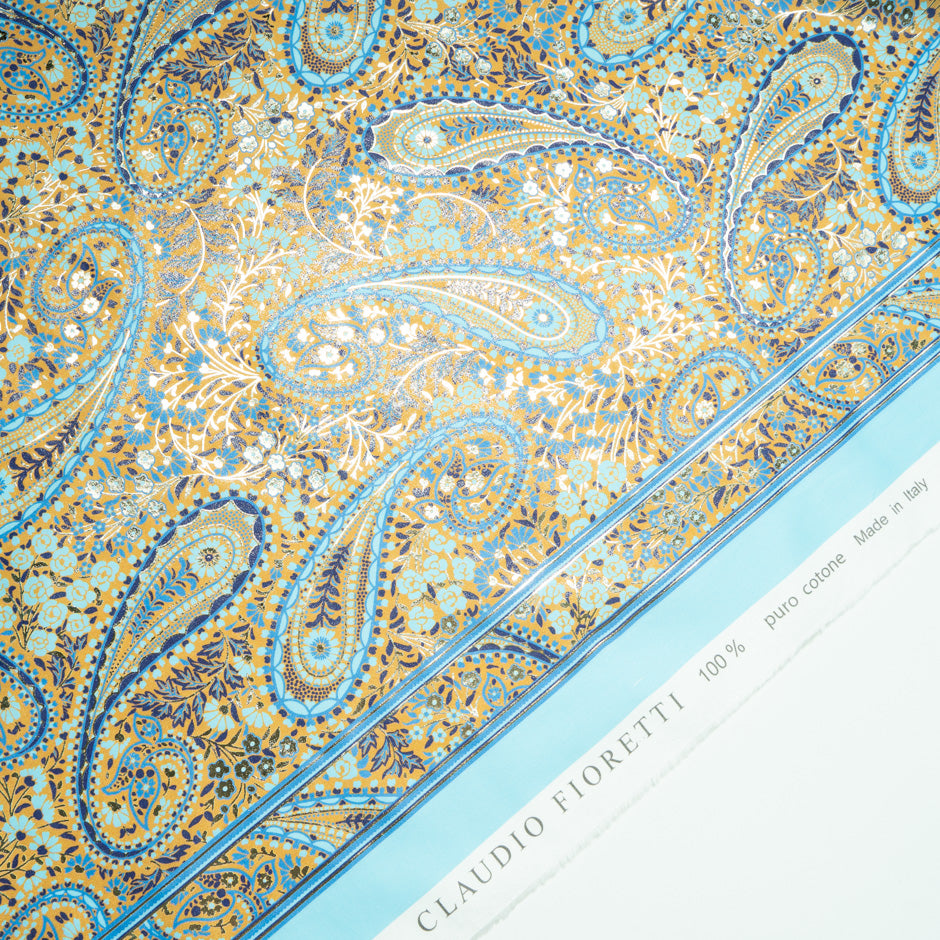 Blue Floral & Paisley Vision Printed Luxury Cotton
