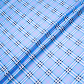 Sky Blue Tartan Printed Pure Silk Twill