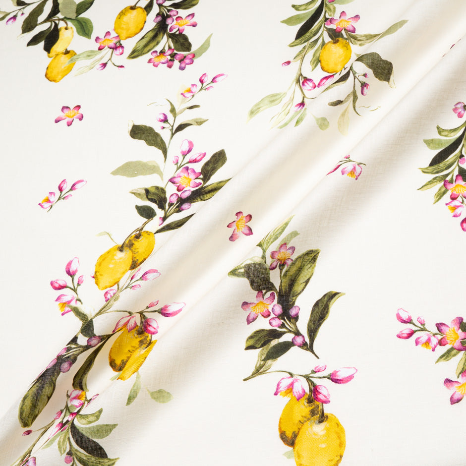 Lemon Tree Printed Ivory Linen
