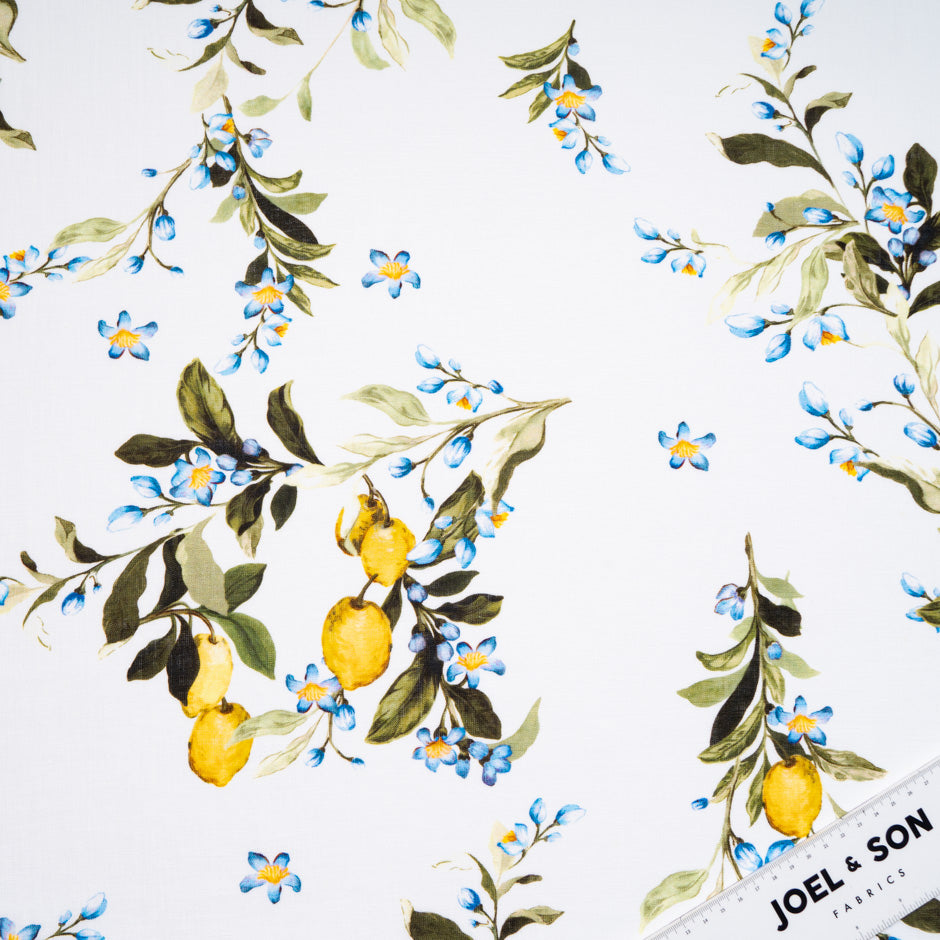 Lemon Tree Printed White Linen