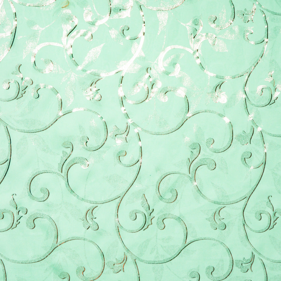 Pink & Mint Ombré Metallic Silk Georgette