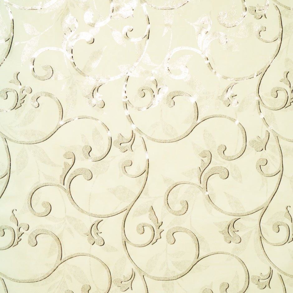 Yellow & Blue Ombré Metallic Silk Georgette