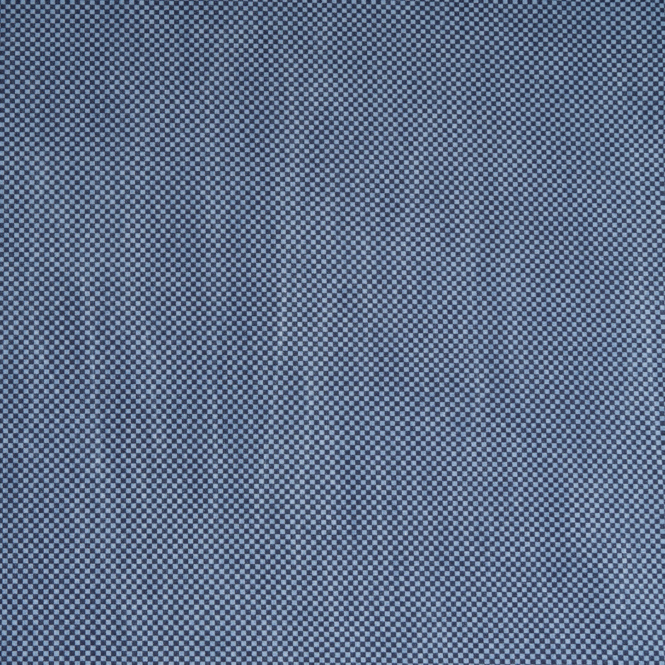 Mini Check Printed Stretch Cotton Denim