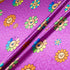 'Happy Flower' Printed Magenta Pink Silk Satin