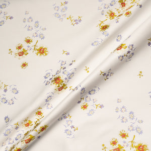 Floral Jacquard Ivory Silk Blend Brocade