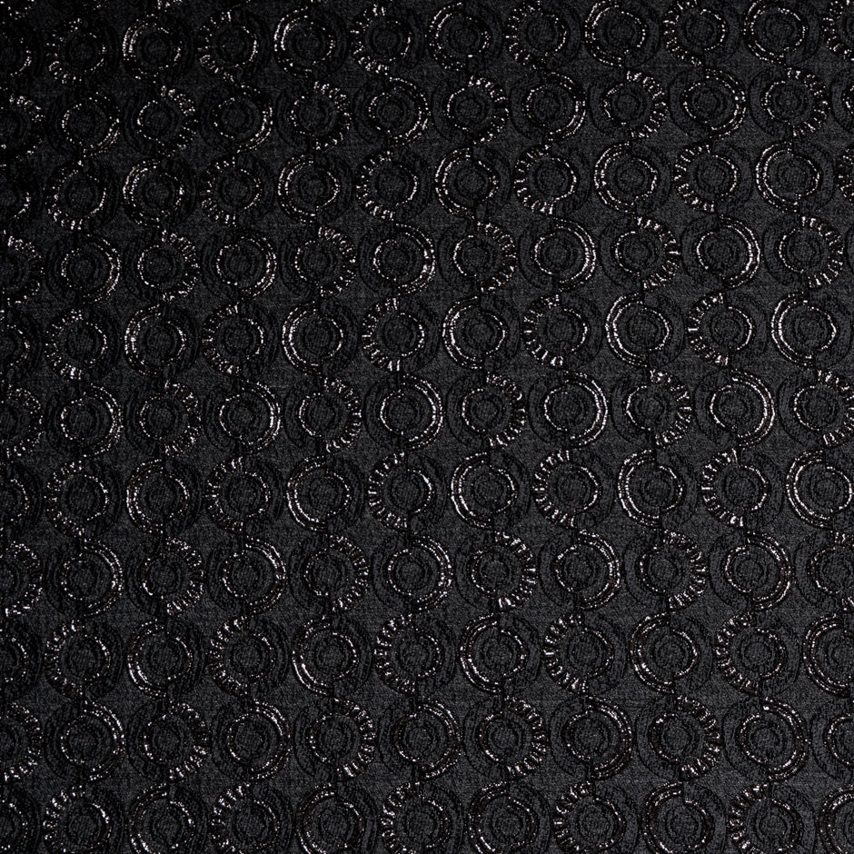 Black Metallic Circle Cloqué