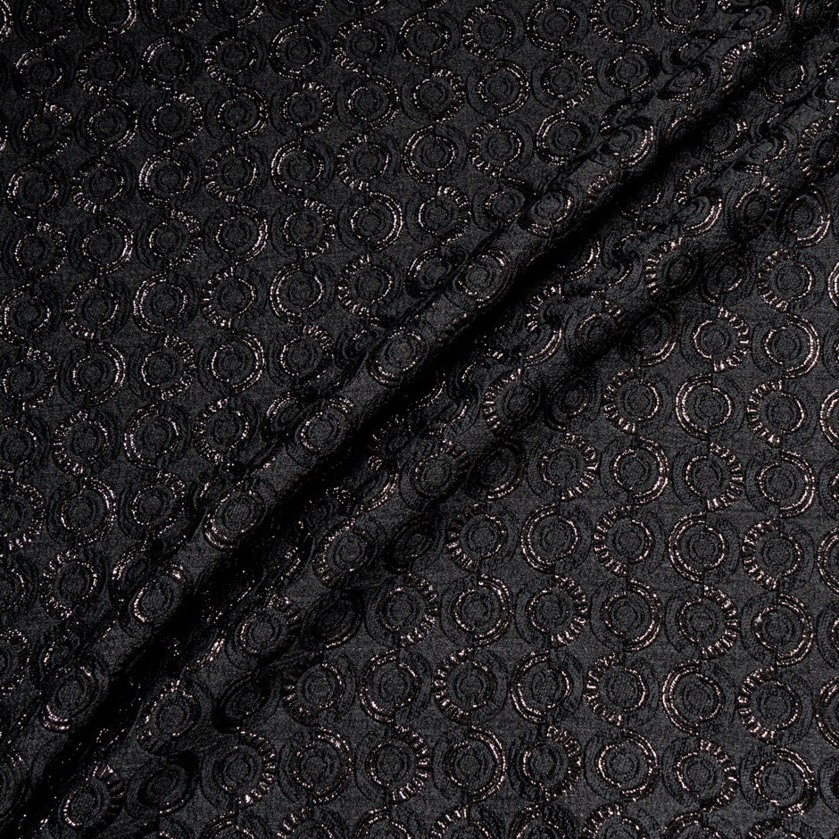 Black Metallic Circle Cloqué