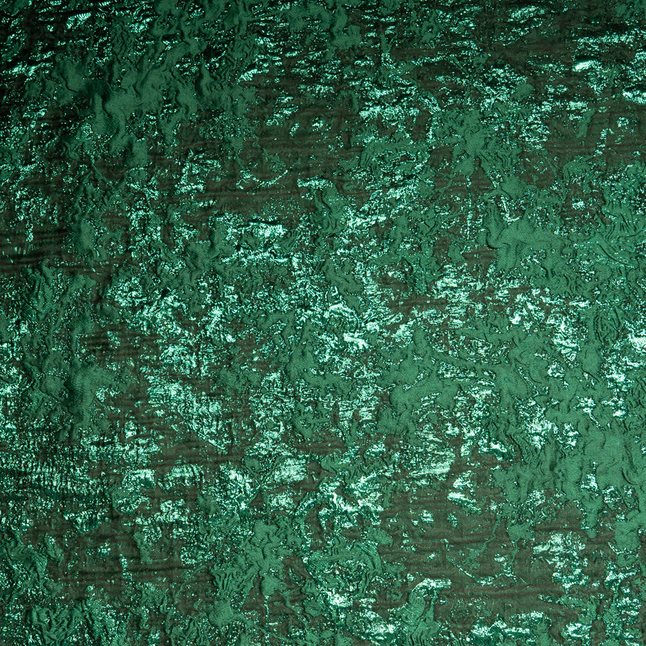 Green Metallic Silk Blend Cloqué