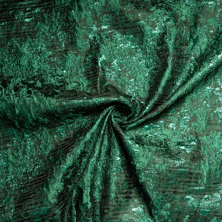 Green Metallic Silk Blend Cloqué