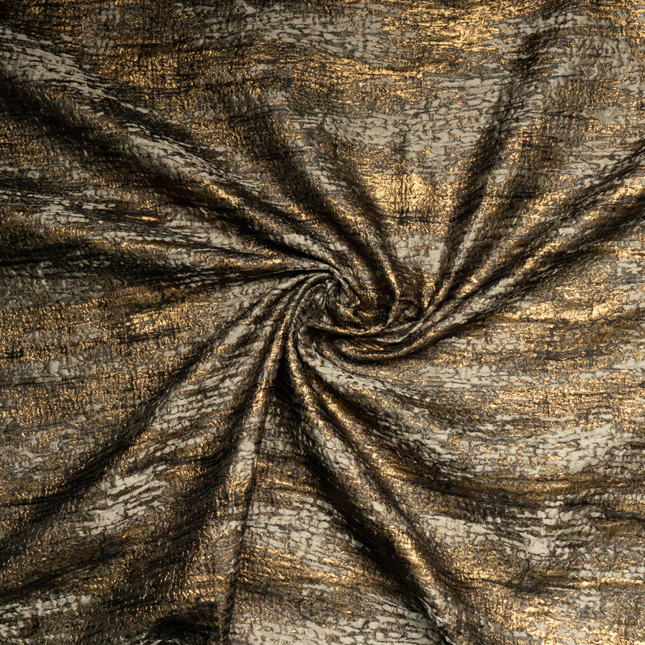 Caramel Metallic Silk Blend Cloqué