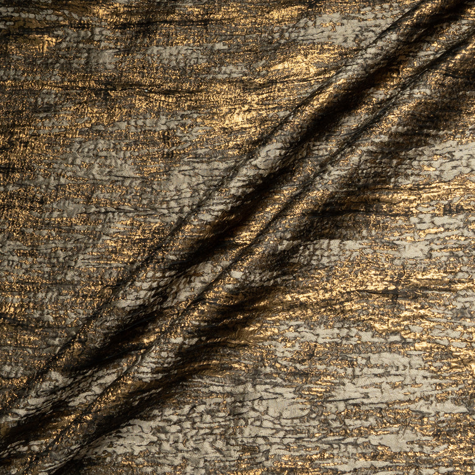 Caramel Metallic Silk Blend Cloqué