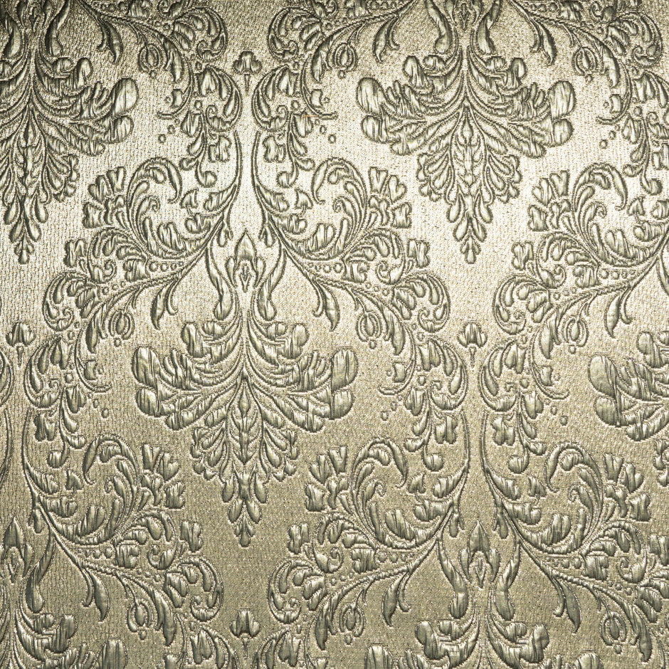 Dark Gold Patterned Metallic Cloqué