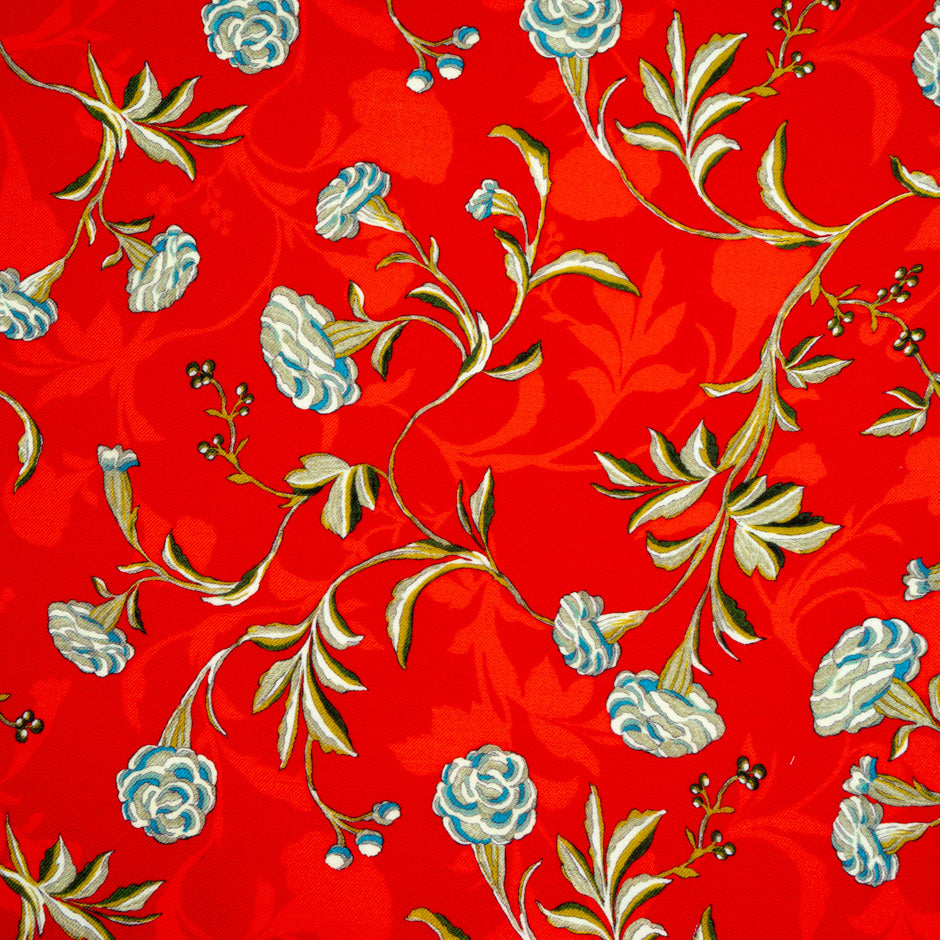 Pink & Purple Floral Printed Merino Wool