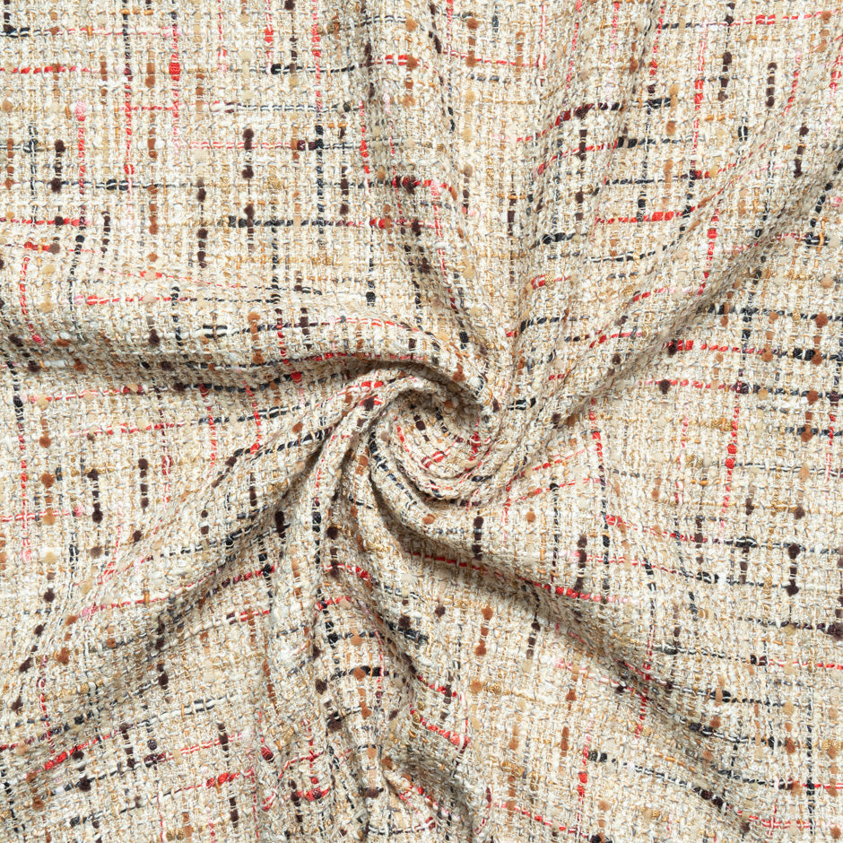 Multi-Coloured Threaded Cotton Blend Bouclé