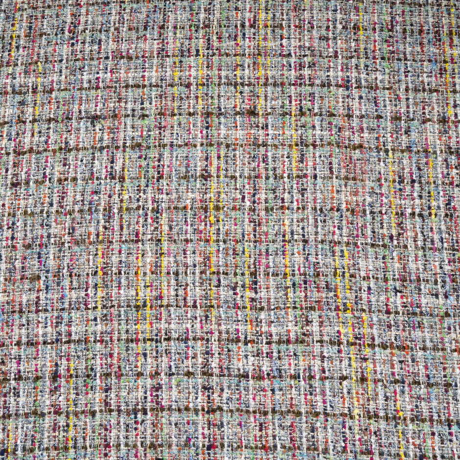 Multi-Coloured Cotton Blend Bouclé