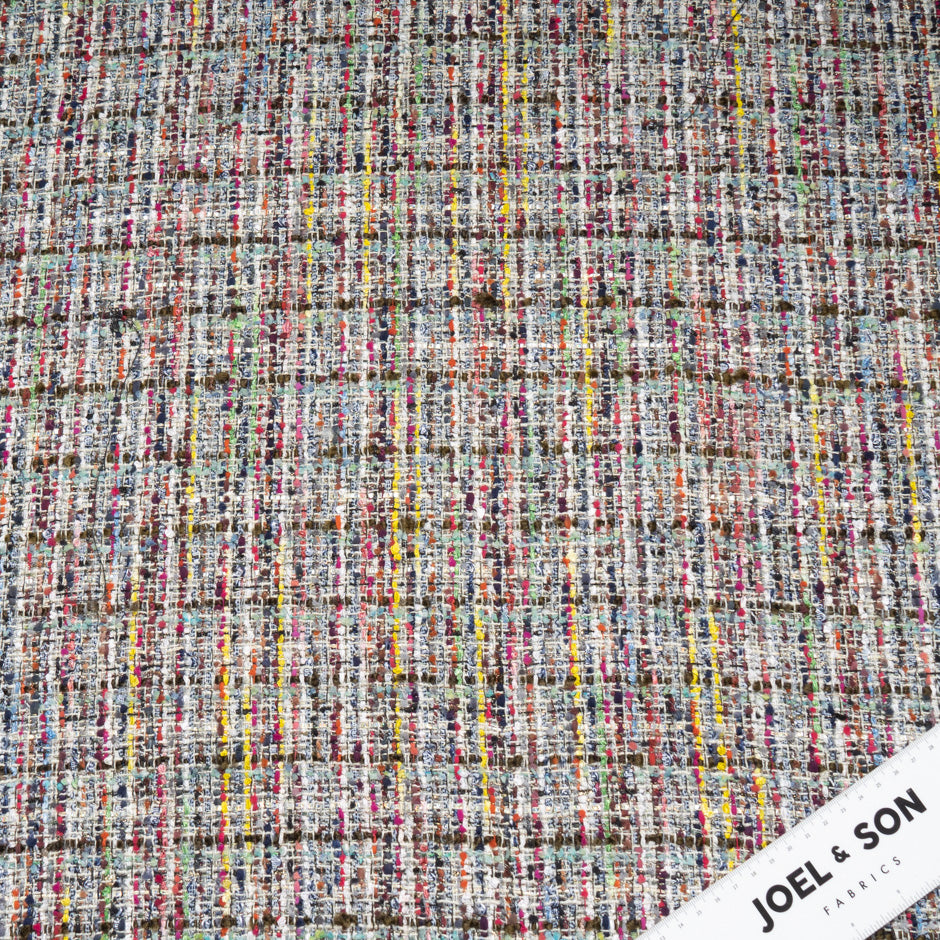 Multi-Coloured Cotton Blend Bouclé