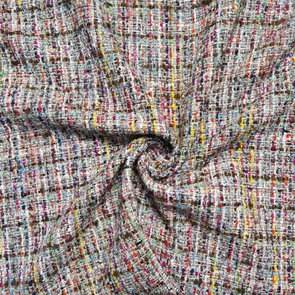 Multi-Coloured Cotton Blend Bouclé