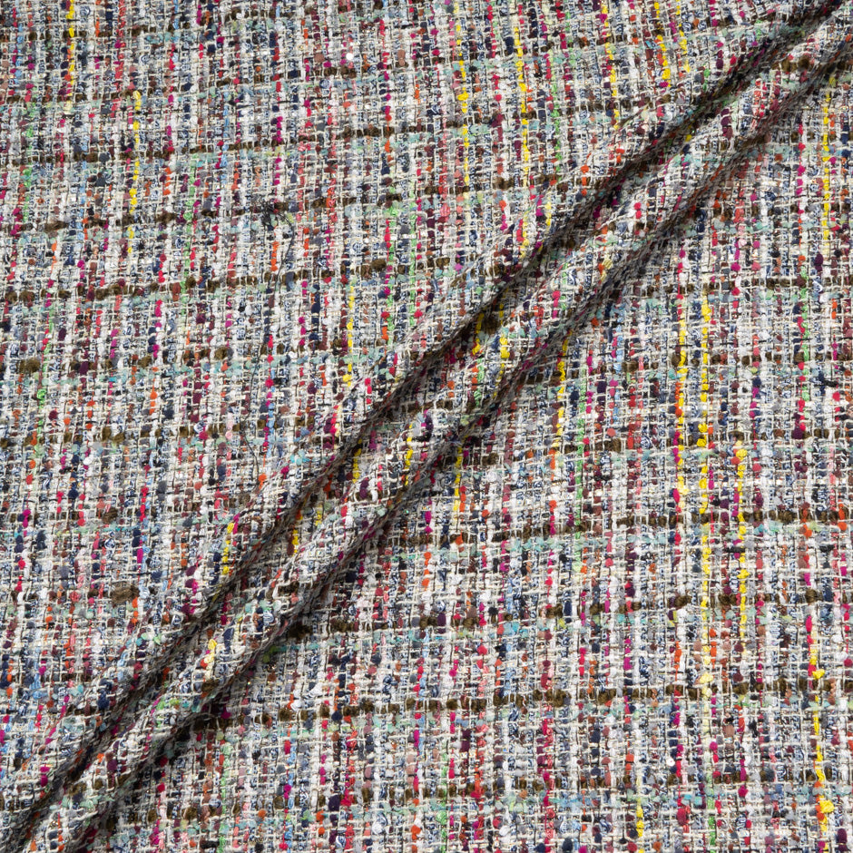 Multi-Coloured Cotton Blend Bouclé