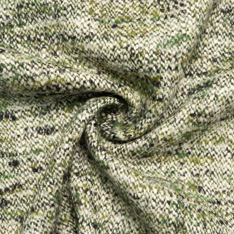 Green & Ivory Wool & Mohair Blended Knit