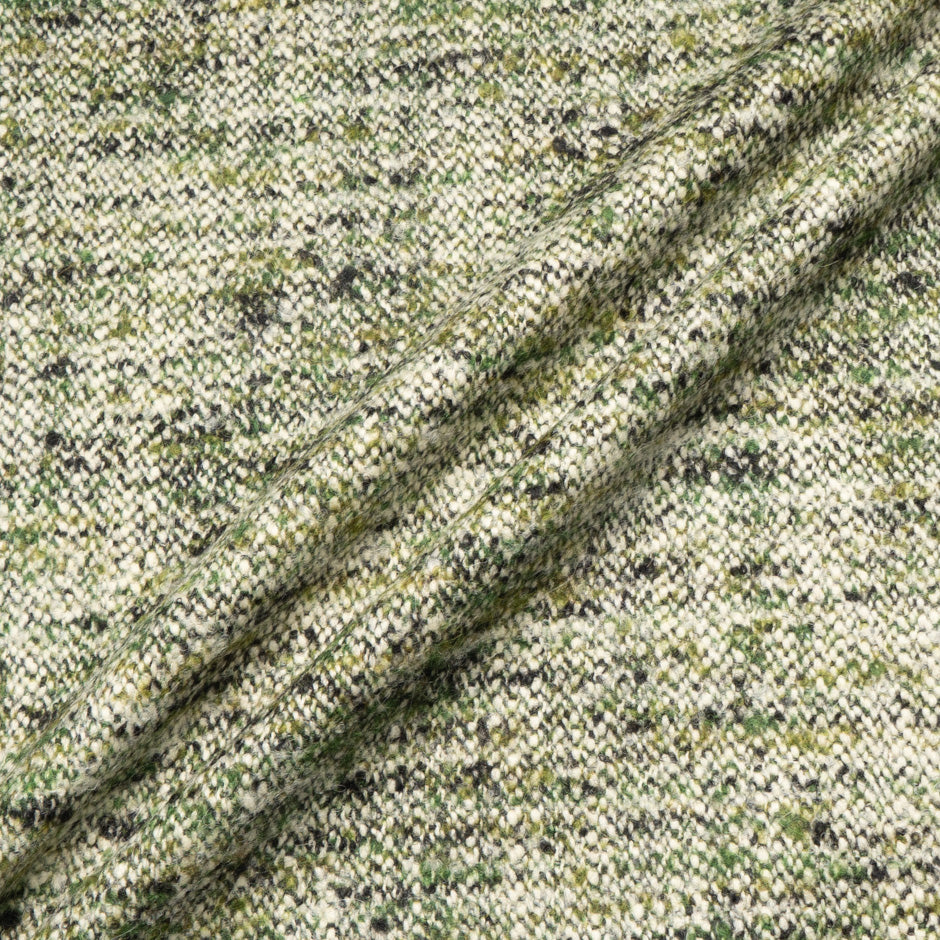 Green & Ivory Wool & Mohair Blended Knit