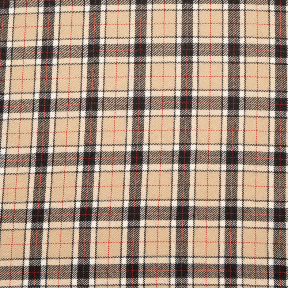 Red, Black, Beige Pure Wool Tartan