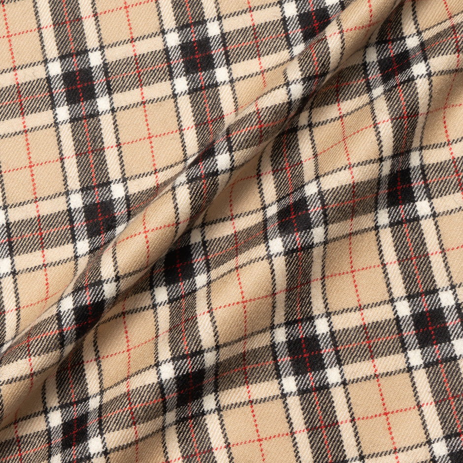 Red, Black, Beige Pure Wool Tartan