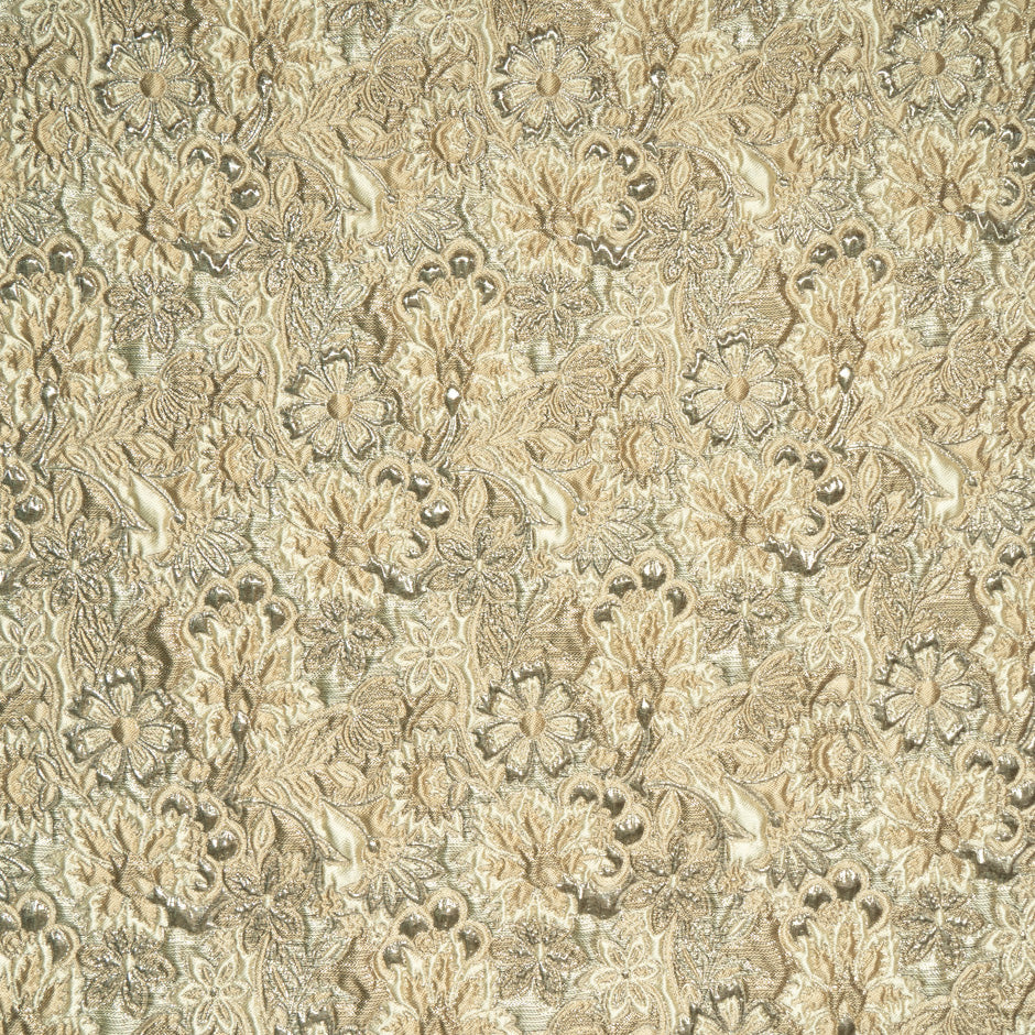 Gold Floral Metallic Cloqué