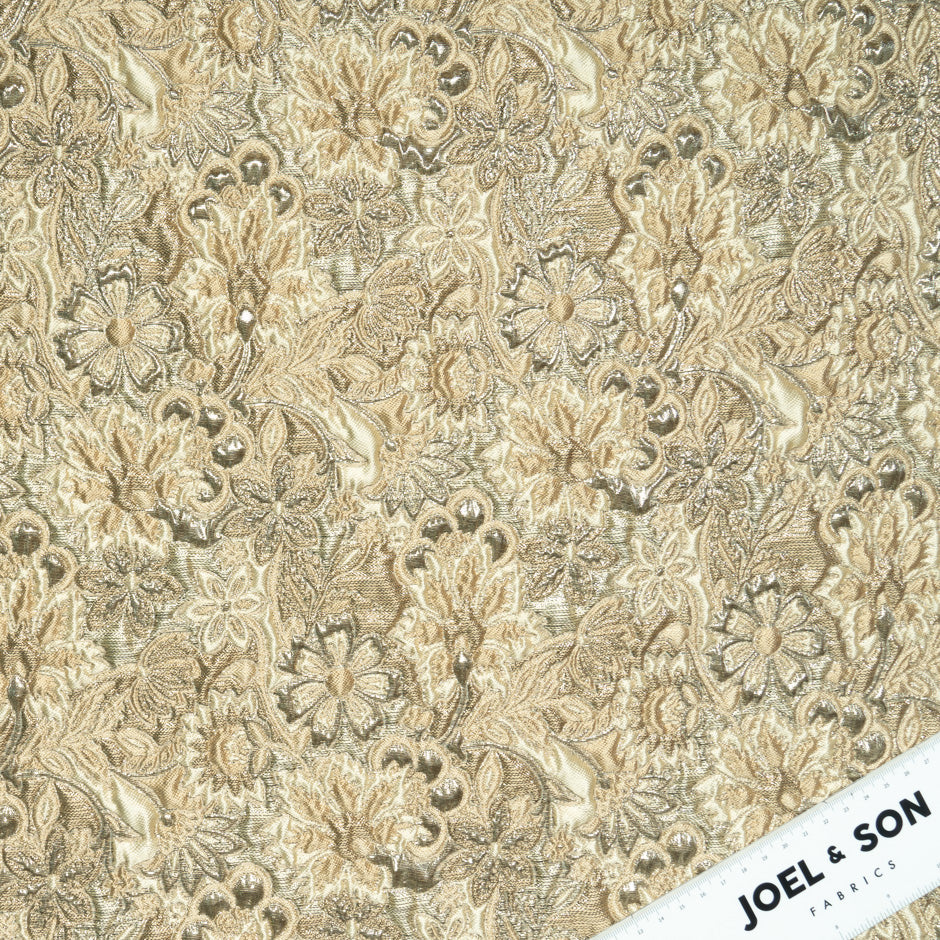 Gold Floral Metallic Cloqué