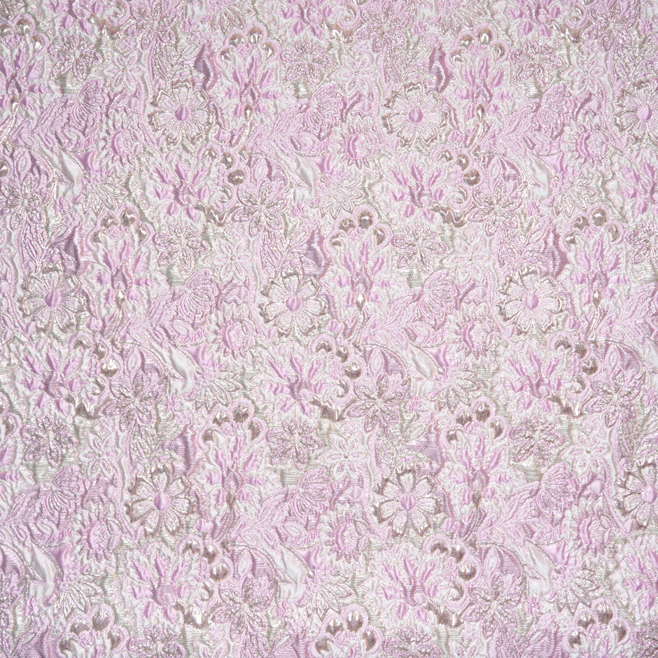 Baby Pink & Gold Floral Metallic Cloqué
