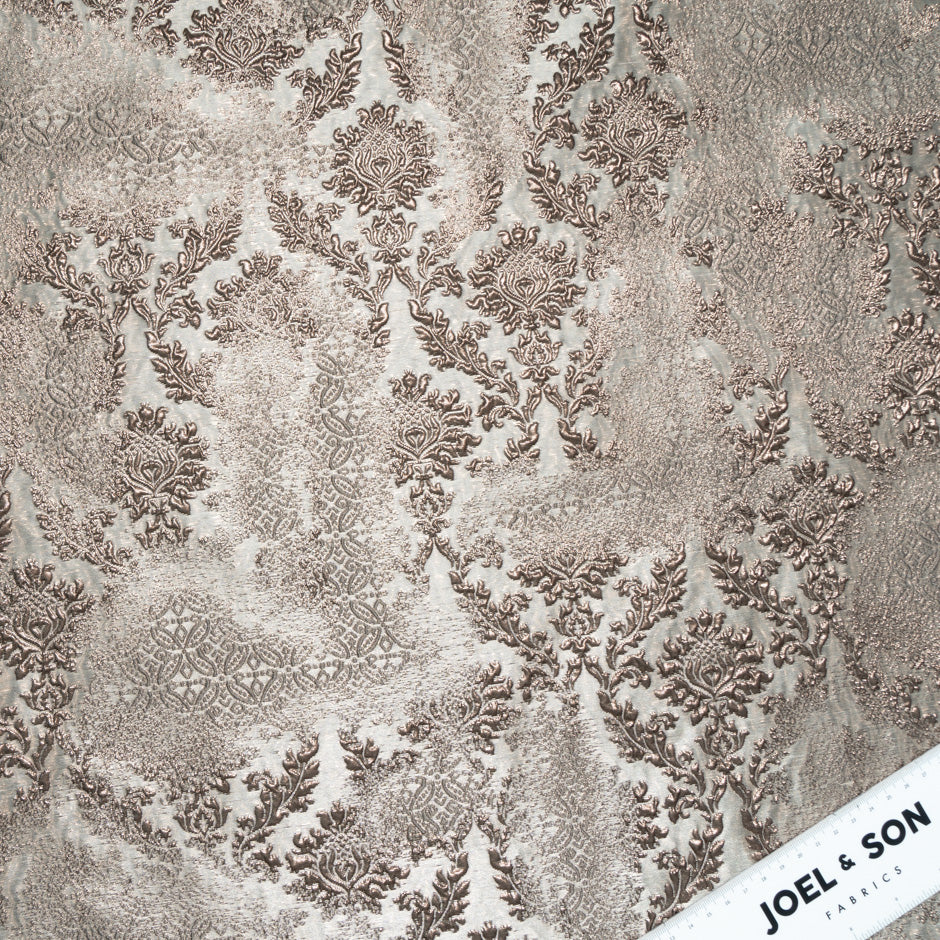 Metallic Brown Patterned Cloqué