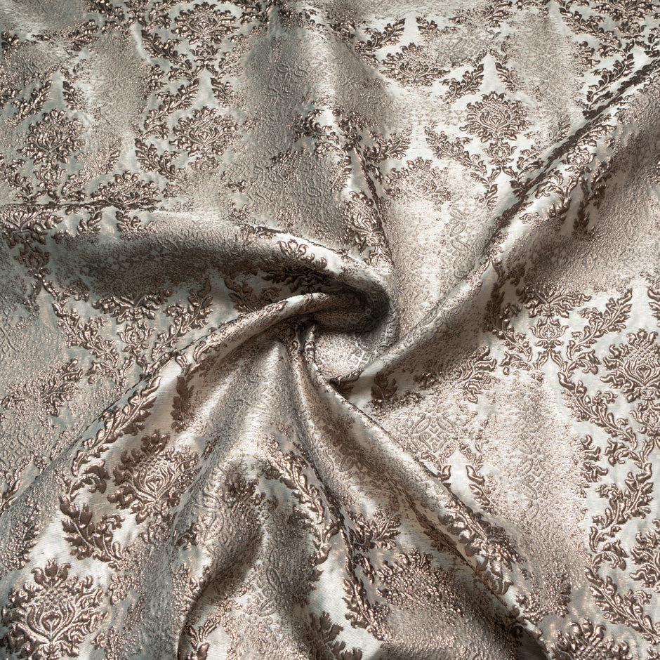 Metallic Brown Patterned Cloqué