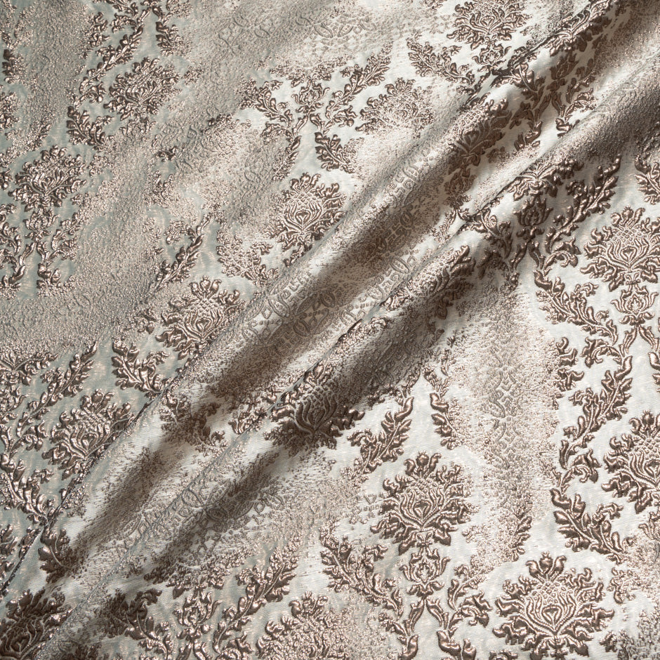 Metallic Brown Patterned Cloqué