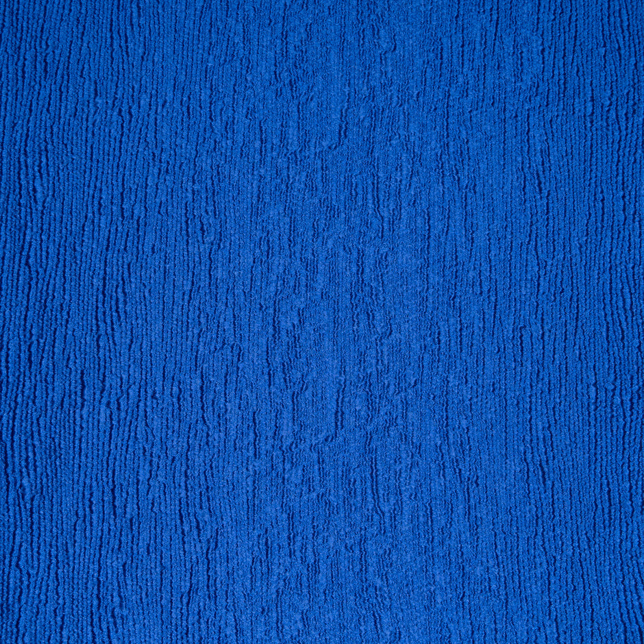 Royal Blue Crinkled Metallic Cloqué