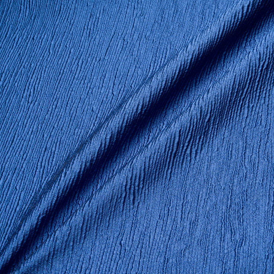 Periwinkle Blue Crinkled Metallic Cloqué