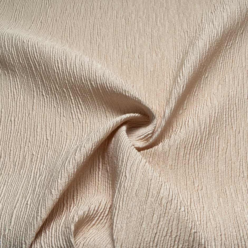 Champagne Crinkled Metallic Cloqué