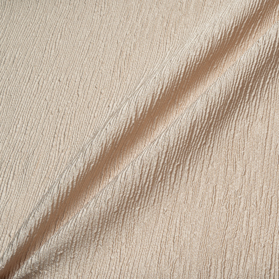 Champagne Crinkled Metallic Cloqué