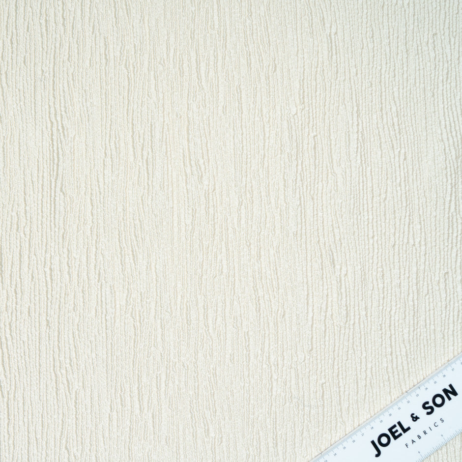 Ivory Microfibre Crinkled Metallic Cloqué