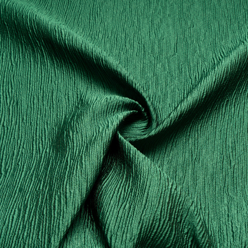 Emerald Crinkled Metallic Cloqué