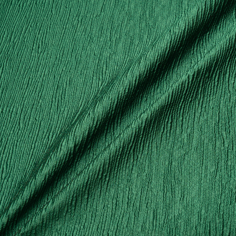 Emerald Crinkled Metallic Cloqué
