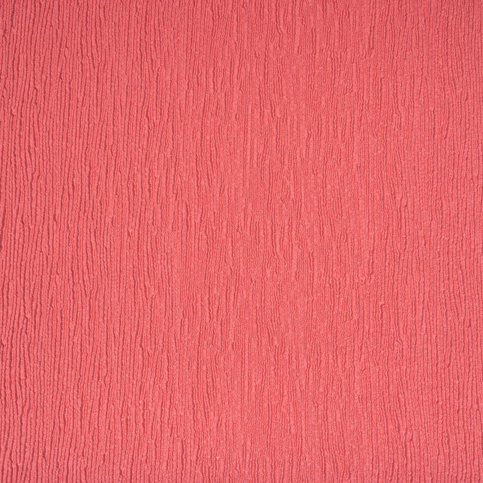 Coral Crinkled Metallic Cloqué
