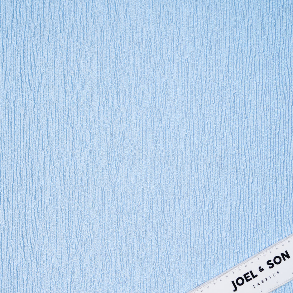 Baby Blue Crinkled Metallic Cloqué