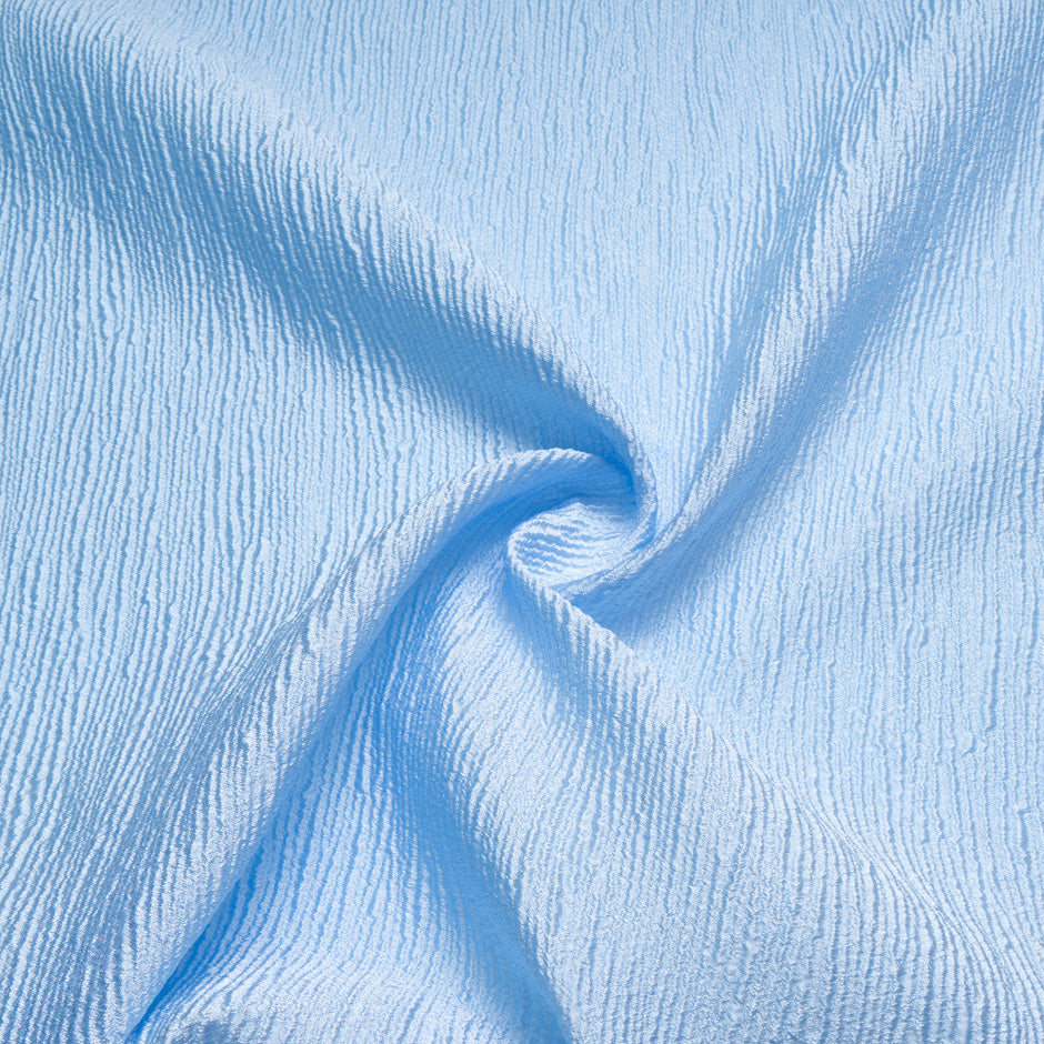 Baby Blue Crinkled Metallic Cloqué